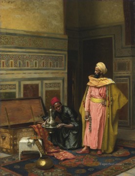EL COFRE DEL TESORO Ludwig Deutsch Orientalismo Árabe Pinturas al óleo